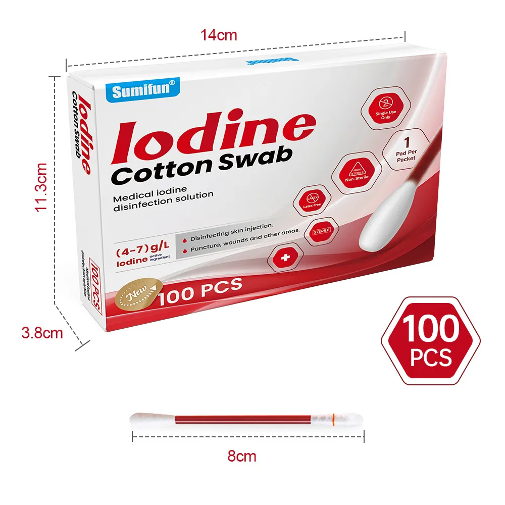 Iodine Cotton Swab - 100 pieces